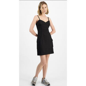 Tinseltown Sweetheart-Neck Cargo Mini Dress